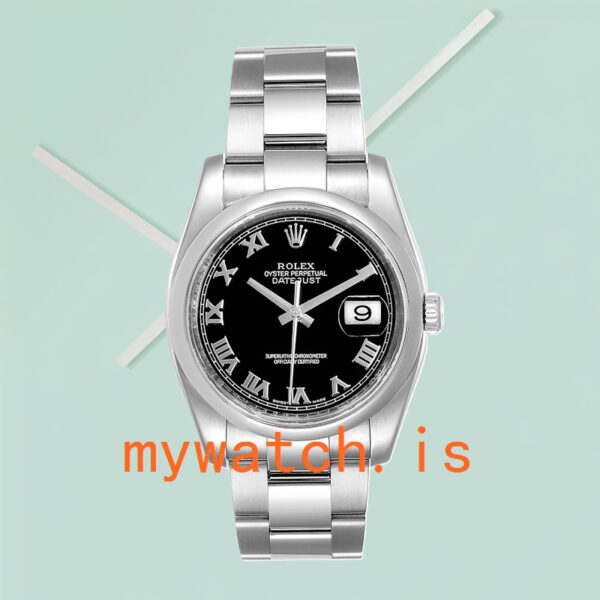 Rolex Datejust 116200BKRO 36mm Men's Black Dial Stainless Steel - Image 2