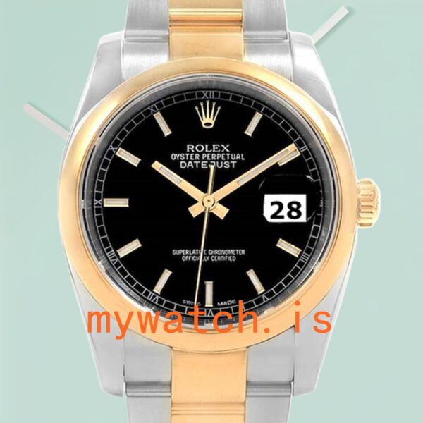 Rolex Datejust Men's 36mm 116203BKSO Oyster Bracelet Automatic