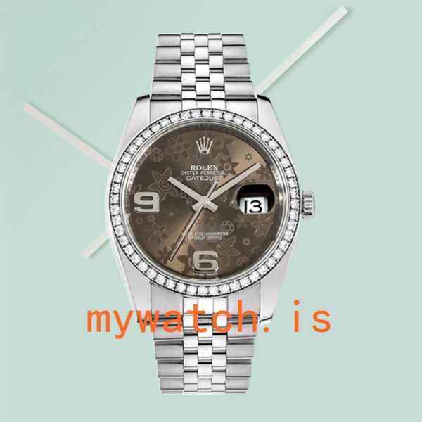 Rolex Datejust 116244BFAJ 36mm Men's Diamond Bezel Silver-tone - Image 2