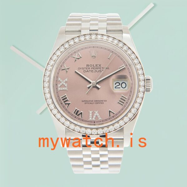 Rolex Datejust Ladies 36mm m126284rbr-0023 Jubilee Bracelet Pink Dial - Image 2