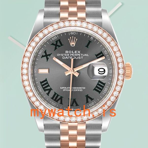 Rolex Datejust m126281rbr-0017 Men's 36mm Jubilee Bracelet Grey Dial