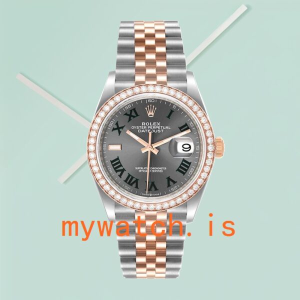Rolex Datejust m126281rbr-0017 Men's 36mm Jubilee Bracelet Grey Dial - Image 2