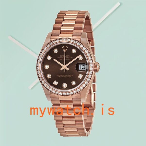 Rolex Datejust Ladies 31mm m278285rbr-0006 Chocolate Dial President Bracelet - Image 2