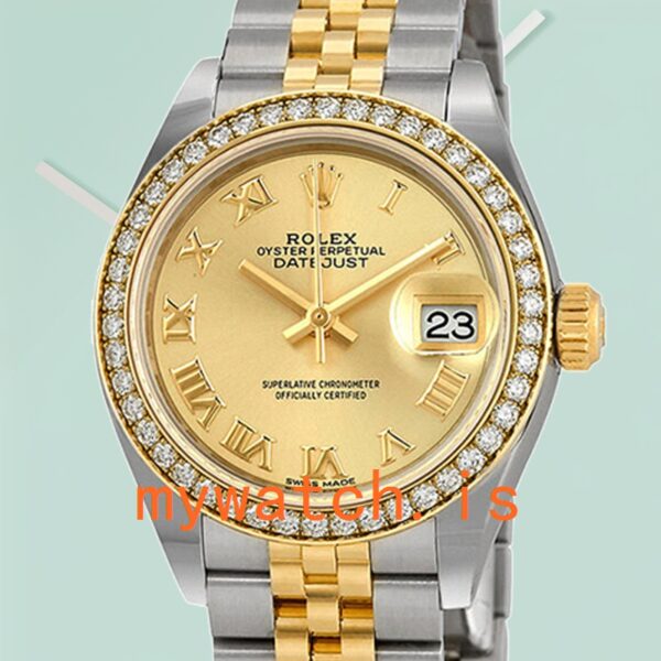 Rolex Datejust m279383rbr-0009 Ladies 28mm Champagne Dial Automatic