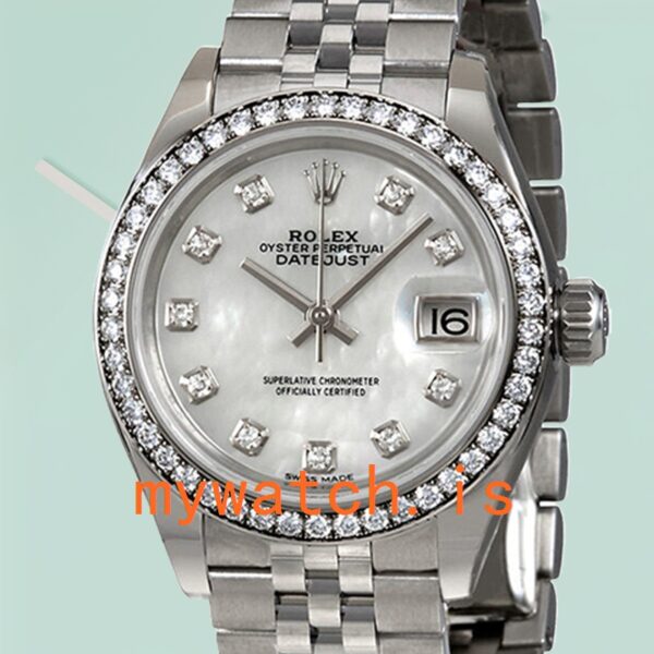Rolex Datejust m279384rbr-0011 Ladies 28mm Mother of Pearl Dial Diamond Bezel