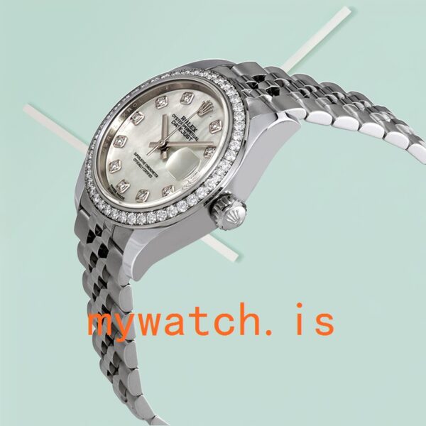 Rolex Datejust m279384rbr-0011 Ladies 28mm Mother of Pearl Dial Diamond Bezel - Image 3