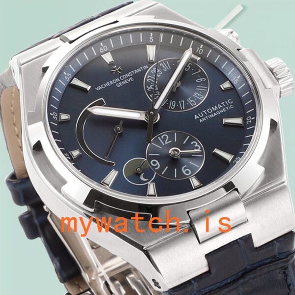 Vacheron Constantin Overseas Men's 41mm 47450/000A-9039 Leather Strap Blue Dial - Image 3