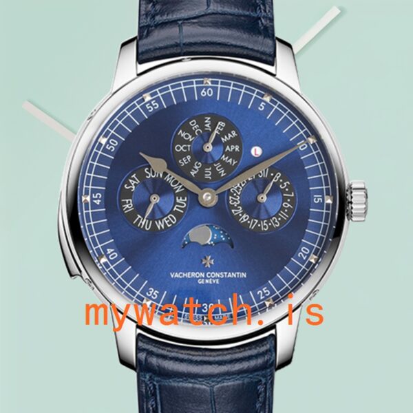 Vacheron Constantin Traditionelle 41mm Men's 6610/C000G-B51 Blue Dial Leather Strap