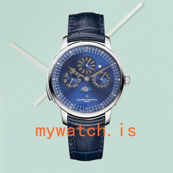 Vacheron Constantin Traditionelle 41mm Men's 6610/C000G-B51 Blue Dial Leather Strap - Image 2