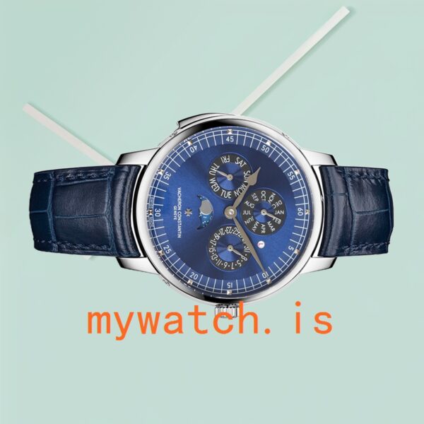 Vacheron Constantin Traditionelle 41mm Men's 6610/C000G-B51 Blue Dial Leather Strap - Image 3