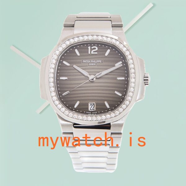 Patek Philippe Nautilus 32mm Ladies 7118/1200A-011 Silver-tone Diamond Bezel - Image 2
