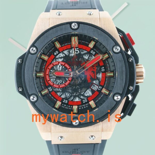 Hublot King Power Men's 716.NX.1129.RX.BYM12 48mm Silver-tone/Rose Gold-tone/Black-tone Stainless Steel - Image 6