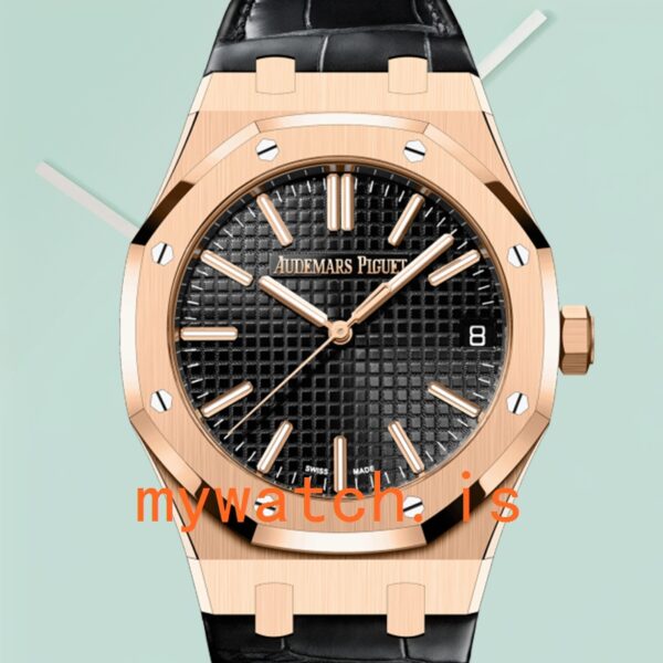 Audemars Piguet Royal Oak 15510OR.OO.D002CR.01 Men's 41mm Leather Strap Black Dial