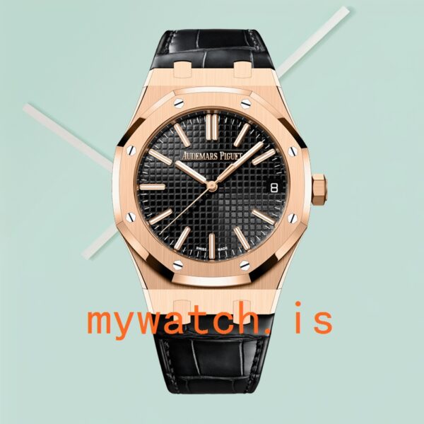 Audemars Piguet Royal Oak 15510OR.OO.D002CR.01 Men's 41mm Leather Strap Black Dial - Image 2
