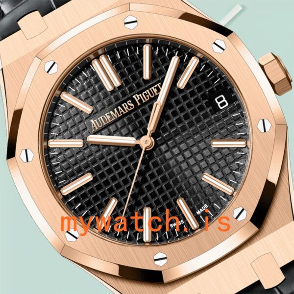 Audemars Piguet Royal Oak 15510OR.OO.D002CR.01 Men's 41mm Leather Strap Black Dial - Image 3