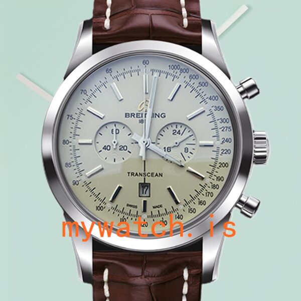 Breitling Transocean A4131012 Men's 46mm White Dial Silver-tone