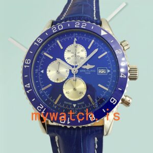 Breitling Chronoliner 46mm Men's Y2431016 Leather Strap Ceramics Bezel