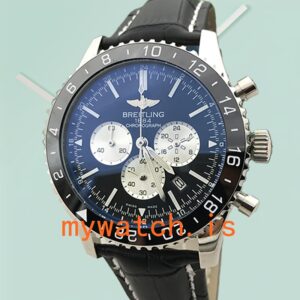 Breitling Chronoliner Men's 46mm YB04601A Silver-tone Black Dial