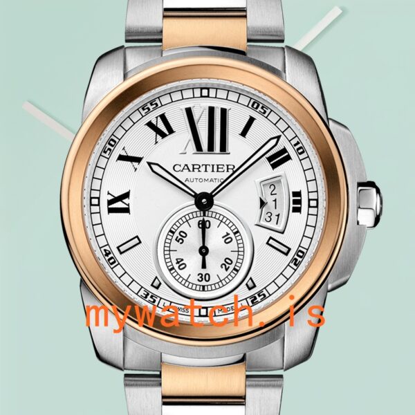 Cartier Calibre W7100036 Men's 42mm Stainless Steel Silver White Dial