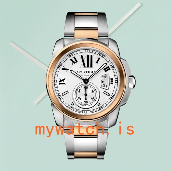 Cartier Calibre W7100036 Men's 42mm Stainless Steel Silver White Dial - Image 2