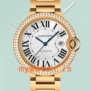 Cartier Ballon Bleu WE9007Z3 42mm Men's Diamond Bezel