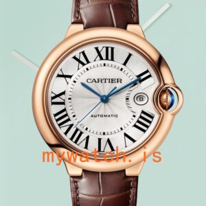 Cartier Ballon Bleu Men's WGBB0030 42mm White Dial Leather Strap