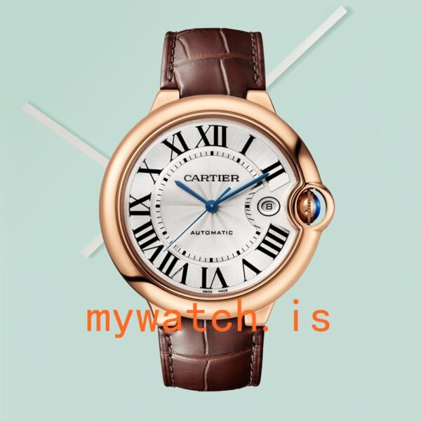 Cartier Ballon Bleu Men's WGBB0030 42mm White Dial Leather Strap - Image 2