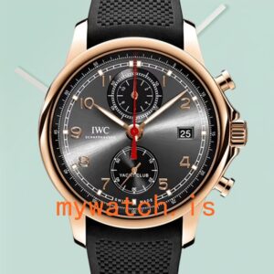 IWC Portuguese Chrono 43mm/40mm IW390505 Men's Rubber Band Rose Gold-tone