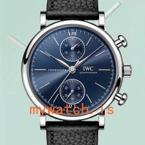 IWC Portofino Chronograph Men's IW391408 43mm/39mm Stainless Steel Leather Strap