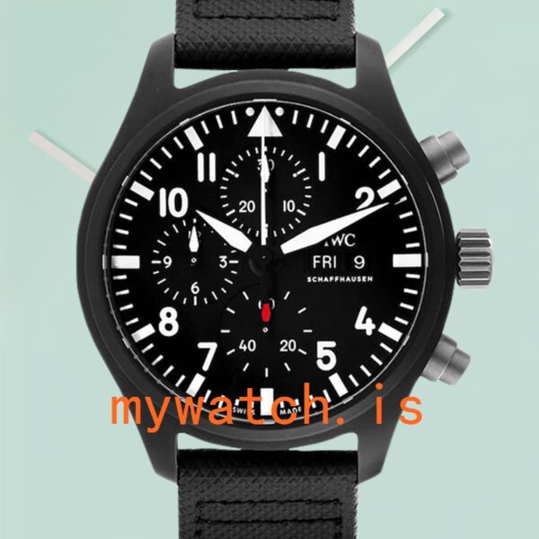 IWC Pilots Chrono IW389101 43mm Men's Stainless Steel Canvas Strap