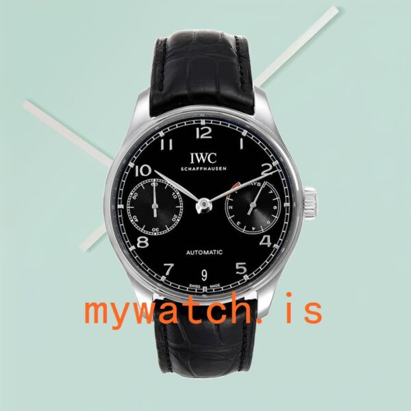 IWC Portuguese Automatic Men's 42mm IW500703 Automatic Black Dial - Image 2