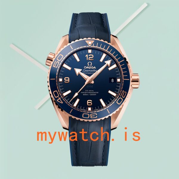 Omega Seamaster 215.63.44.21.03.001 Men 45mm Stainless Steel Leather Strap - Image 2