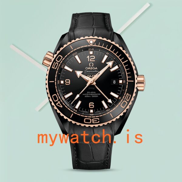 Omega Seamaster 45mm Men 215.63.46.22.01.001 Leather Strap Black Dial - Image 2