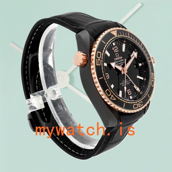 Omega Seamaster 45mm Men 215.63.46.22.01.001 Leather Strap Black Dial - Image 4