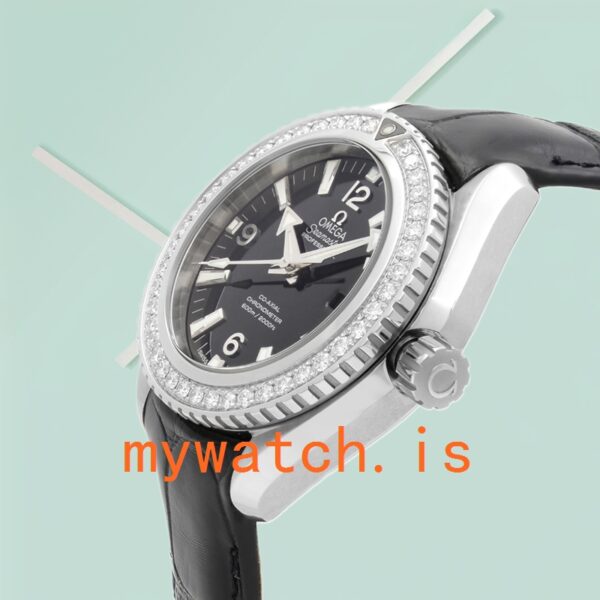 Omega Seamaster 35mm Ladies 232.18.38.20.01.001 Black Dial Leather Strap - Image 3