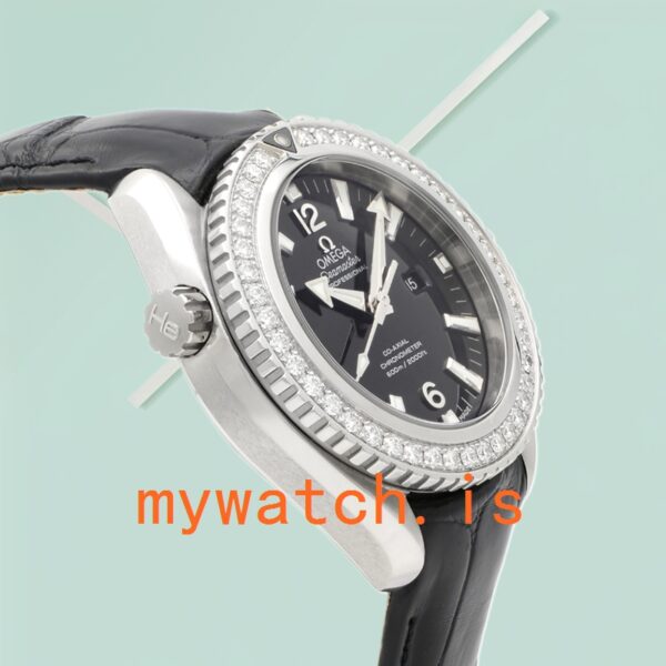 Omega Seamaster 35mm Ladies 232.18.38.20.01.001 Black Dial Leather Strap - Image 4