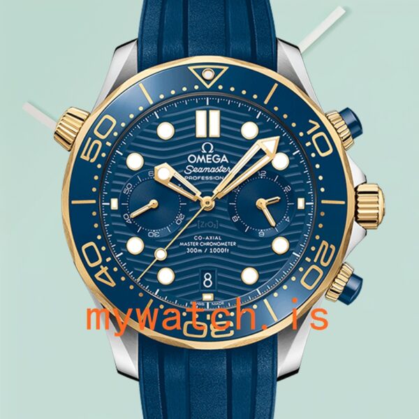 Omega Seamaster Men 210.22.44.51.03.001 44mm Ceramics Bezel Rubber Band