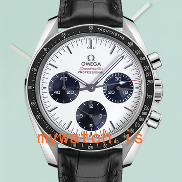 Omega Speedmaster 42mm Men 522.30.42.30.04.001 Leather Strap Silver-tone