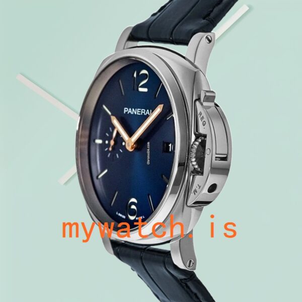 Panerai Luminor Due PAM01274 Men's 44mm Blue Dial Leather Strap - Image 3