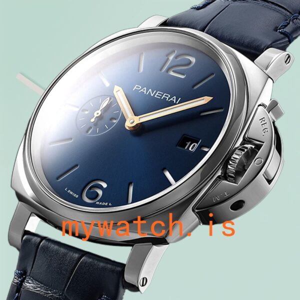 Panerai Luminor Due PAM01274 Men's 44mm Blue Dial Leather Strap - Image 4