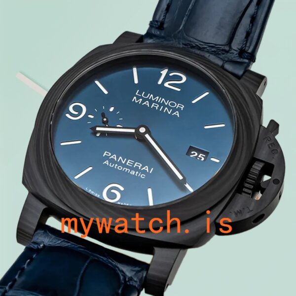 Panerai Luminor Marina PAM01664 Men's 44mm Leather Strap Stainless Steel - Image 4