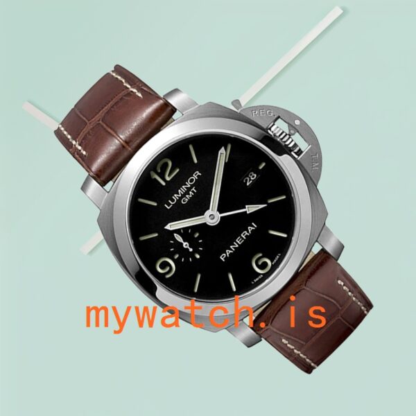 Panerai Luminor GMT PAM00320-001 Men's 44mm Leather Strap Black Dial - Image 3