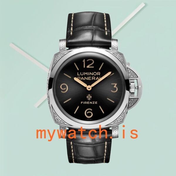 Panerai Luminor 44mm PAM00972 Men's Stainless Steel Leather Strap - Image 2