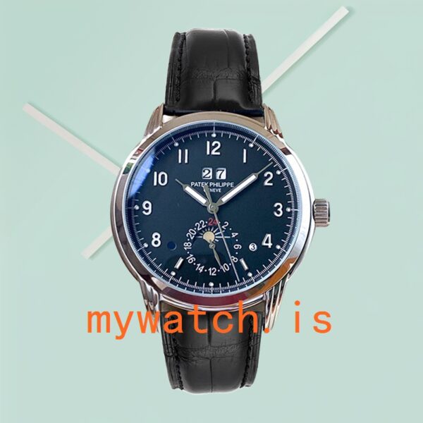 Patek Philippe Grand Complications Men's 40mm GrandBKAL020 Silver-tone Leather Strap - Image 2
