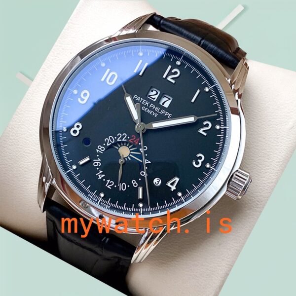 Patek Philippe Grand Complications Men's 40mm GrandBKAL020 Silver-tone Leather Strap - Image 3