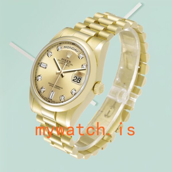 Rolex Day-Date 36mm 118208 Men's Stainless Steel Champagne Dial - Image 3