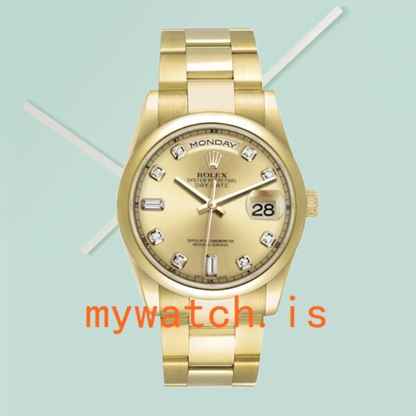 Rolex Day-Date 36mm 118208 Men's Stainless Steel Champagne Dial - Image 5
