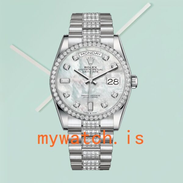 Rolex Day-Date 118346 36mm Men's President Bracelet Mother of Pearl Dial - Image 2