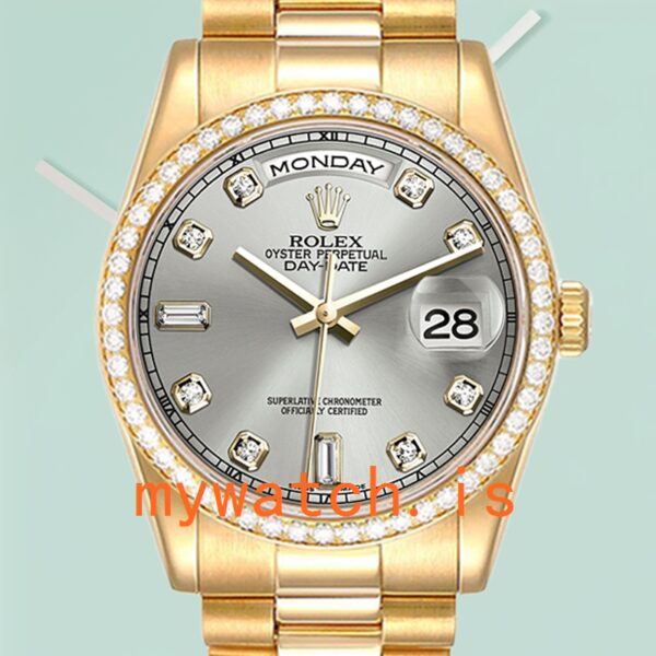 Rolex Day-Date 36mm Men's m118348-0077 Automatic Grey Dial