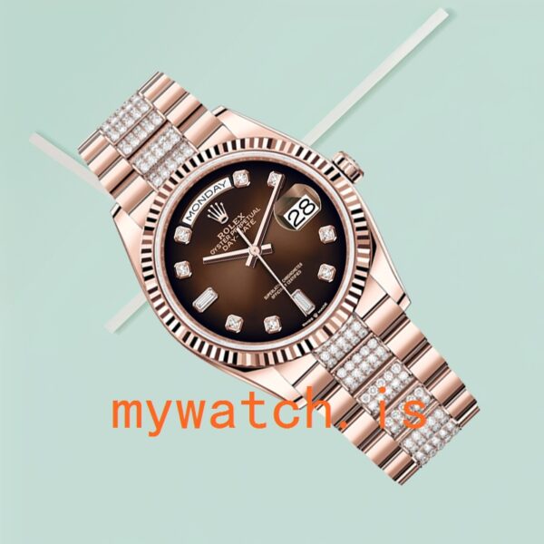 Rolex Day-Date 36mm Men's m128235-0038 Stainless Steel Brown Dial - Image 3